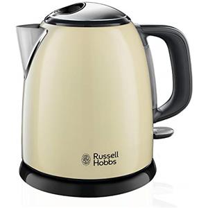 Russell Hobbs Bollitore Elettrico Piccolo - 1,0 L, 2400W - Acciaio Inox Color Crema; Funzione di Ebollizione Rapida, Filtro Anticalcare Rimovibile, Indicatore Livello Dell'Acqua, 24994-70