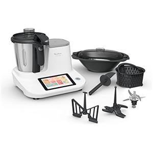 Moulinex HF506111 Click & Cook Robot da Cucina Multifunzione, 1400 W, 3.6L, da 30 a 120 °C, Schermo Touch, 32 Funzioni, 10 Programmi Automatici, Modalità Manuale, con 600 Ricette