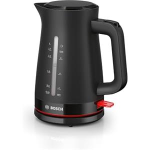 Bosch TWK3M123 MyMoment Bollitore Elettrico, Impugnatura Ergonomica, Ampia Apertura, 3 Livelli di Sicurezza, Filtro Anticalcare, Capacità 1,7 L, Plastica di Alta Qualità, Nero