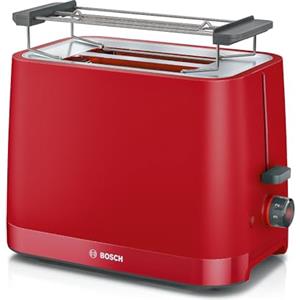 Bosch TAT3M124 MyMoment Tostapane Compatto, 2 Fette, per Riscaldare e Scongelare, con Griglia Scaldapane, Sistema di Sollevamento High Lift, Vassoio Raccoglibriciole e Spegnimento Automatico, Rosso