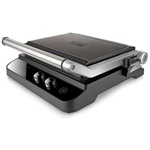 BLACK+DECKER BXGR2000E Grill Elettrico, 2000 W, Acciaio Inossidabile, Nero