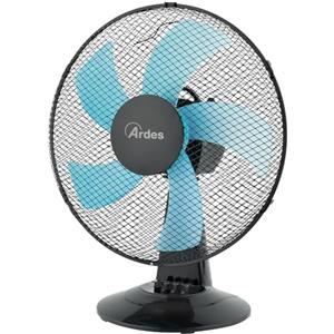 Ardes - AR5ST40N Ventilatore da Tavolo STEELO 40N 5 Pale - Ventilatore da tavolo 40 cm Oscillante con Inclinazione Regolabile - Ventilatore 3 Velocità Silenzioso