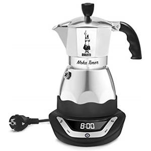 Bialetti Moka Timer, Caffettiera Elettrica con Timer Incorporato, 6 Tazze