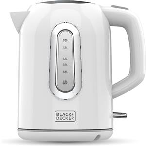 Black+Decker BXKE2204E, bollitore elettrico, 1,7L, 2200W, base a 360°, leggero, spegnimento automatico, vetro graduato per l'acqua, resistenza elettrica nascosta, filtro rimovibile, leggero.