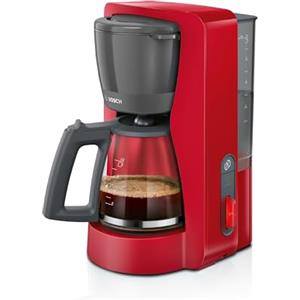 Bosch TKA3M134 MyMoment Macchina da Caffè Americano, con Serbatoio dell'Acqua Rimovibile, Caraffa in Vetro, EasyDescale3, DripStop, Aroma+ e Porta-filtro Girevole, Rosso