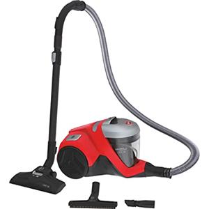 Hoover H-POWER 300 HP310HM 011 Aspirapolvere Senza Sacco, 850W, 2 L, 75 dBA, Ciclonico, Spazzola Parquet, Filtro Epa, Raggio di Azione 9,5 m, Rosso