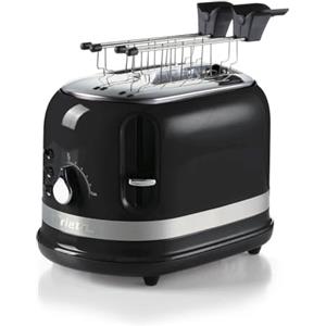 Ariete 149 Tostapane Moderna nero con pinze per 2 fette di pane, sandwich o toast - 6 livelli di doratura - Scongelamento - Linea Moderna Ariete - Nero