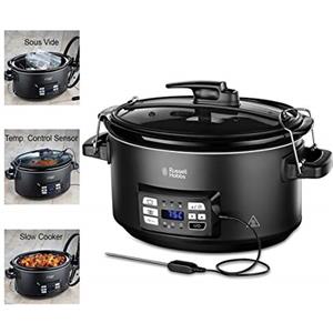 Russell Hobbs Multicooker 3 in 1 - Cottura Lenta, Sottovuoto, Cottura con Sensore Temperatura Interna - Pentola in Ceramica Pesante da 6,5 ​​L; Display Digitale con Temperatura; 25630-56