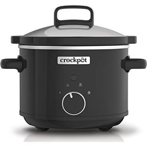 Crock-pot Pentola per Cottura Lenta, Slow Cooker, Capienza 2.4 litri, fino a 2 Persone, 2 Impostazioni Cottura e Funzione Mantenimento in Caldo, 130 W, Ceramica, Nero