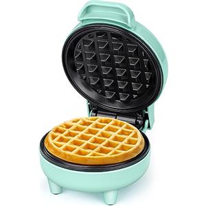 SNAILAR Piastra per Waffle, Mini Macchina per Waffle, 550W Waffle Maker con Rivestimento Antiaderente, Temperatura Automatica, Design Compatto, Verde