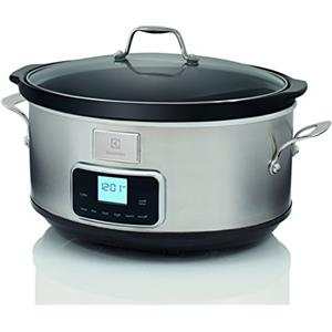 Electrolux Esc7400 Slow Cooker, Pentola Elettrica In Acciaio Inox Per Cottura Lenta Con Sei Programmi Predefiniti, 235 W, 6.6 L, Argento, Amazon Exclusive