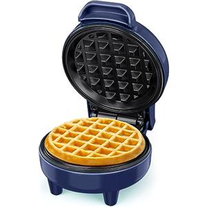 SNAILAR Piastra per Waffle, Mini Macchina per Waffle, 550W Waffle Maker con Rivestimento Antiaderente, Temperatura Automatica, Design Compatto, Blu