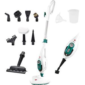 Di4 Steamclean Multi10 Max, Scopa Elettrica Lavapavimenti, Scopa a Vapore Multifunzione 10 in 1, Manico Telescopico Estendibile, Pulitore a Vapore 1500 W, Bianco