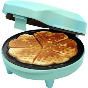 Bestron Waffle Maker, piastra per waffle a forma di cuore, macchina per waffle con antiaderente & indicatoro luminso, collezione Sweet Dreams, 700 watt, colore: Verde