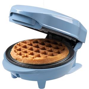 Bestron Mini waffle per waffle classiche, piccolo waffle con rivestimento antiaderente, per compleanni per bambini, feste di famiglia, Pasqua o Natale, 550 Watt, colore:blu