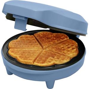 Bestron Waffle Maker, piastra per waffle a forma di cuore, macchina per waffle con antiaderente & indicatoro luminso, collezione Sweet Dreams, 700 watt, colore: Blu