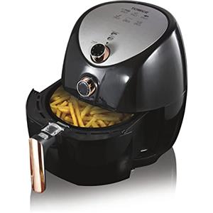 Tower T17021RG Friggitrice ad Aria Formato Famiglia a Circolazione Rapida dell'Aria, Friggitrice Aria con Timer 60 Minuti, Friggitrice ad Aria 4 Litri e 3, Air Fryer da 1500W, Nero e Oro Rosa