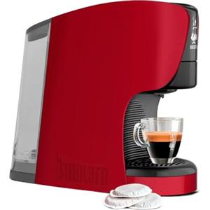 Bialetti Dama, Macchina Espresso a Cialde ESE 100% compostabili, Plastica Riciclata, Rosso