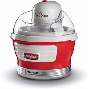 Ariete 643 Ice Cream Maker Party Time, Macchina per fare il gelato, 12W, Capacità 1,5 L, Cestello estraibile con doppio isolamento, Tempo preparazione 30 minuti, Coperchio per aggiunta ingredienti,