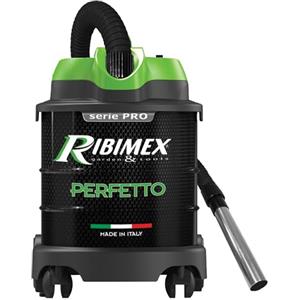 RIBIMEX PRCEN020, Aspiracenere Perfetto, Plastica e Metallo, Nero e Verde, 20 L silenzioso, 1200 W, 20 Litri, 62 decibeles