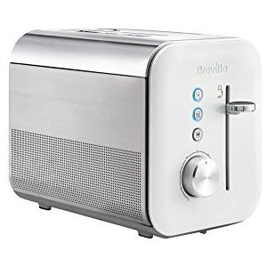 Breville Tostapane Verticale a 2 Fessure, 800 W, Funzione Riscaldamento, Funzione Scongelamento, 9 Posizioni Calore, Funzione Espulsione Fetta, Griglia per Riscaldamento, Bianco