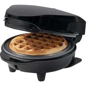 Bestron Waffle Maker, Piastra per waffel mini Ø10 cm, piccola macchina per waffel con rivestimento antiaderente, per compleanni di bambini, feste di famiglia, Pasqua o Natale, 550 watt, colore: nero