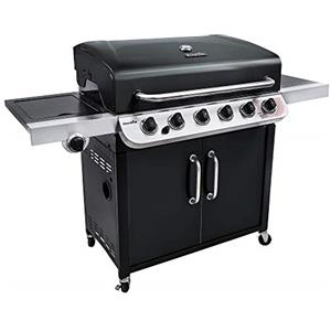 Char-Broil Convective Series 640 B XL - Barbecue a gas a 6 bruciatori e bruciatore laterale, finitura nera.