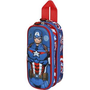 Marvel Astuccio 3D Doppio, 22 x 9.5 cm, Blu First