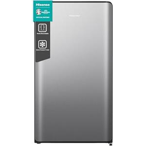 Hisense RR106D4CDE Frigorifero silver shadow a porta singola con design curvilineo, zona congelatore a 3 stelle, 82 L, classe E