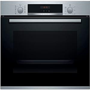 Bosch Elettrodomestici Bosch HBA574BR00 Serie 4, Forno da incasso, Pirolisi: pulizia del forno senza sforzo, Display LED rosso, 10 programmi, Acciaio, 60 x 60 cm, Versione Esclusiva Amazon