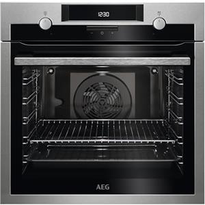 AEG Serie 6000 Forno da Incasso Multifunzione, Capacità 72 Litri, BEE431011M, Classe A, SurroundCook, Funzione Aqua Cleaning, Acciaio