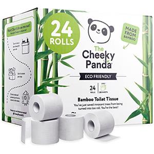 The Cheeky Panda Carta igienica in bambù acquistabile all'ingrosso, 24 rotoli a 3 strati, confezione priva di plastica e carta velina sostenibile, colore: bianco