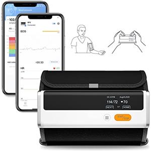 ViATOM Armfit Plus Misuratore di Pressione da Braccio con ECG, Rilevamento dell'aritmia, Misuratore Pressione del Bracciale(22-42cm), Connessione Bluetooth per APP