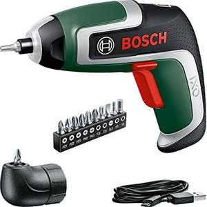 Bosch Home and Garden Avvitatore a batteria Bosch IXO (7a generazione, 3,6 V, 2,0 Ah, 5,5 Nm, con cavo micro USB; incluso attacco angolare, vite fino a 190 viti; in scatola) - Amazon Edition
