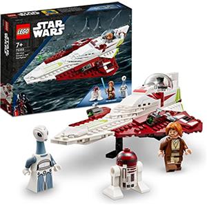 LEGO Star Wars Jedi Starfighter di Obi-Wan Kenobi, Modellino da Costruire di Astronave Giocattolo da l'Attacco dei Cloni con Spada Laser, Figura di Droide R4-P17 e Minifigure, Idee Regalo 75333