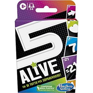 Hasbro Gaming 5 Alive, gioco di carte Hasbro Gaming dal ritmo incalzante per bambini e famiglie, giochi per tutta la famiglia, giochi di carte veloci da 2 a 6 giocatori