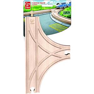 Hape Binario a T in legno di faggio per espansione raccordo ferrovia - Collegamento compatibile con altri prodotti ferroviari adatto da 3 anni in su