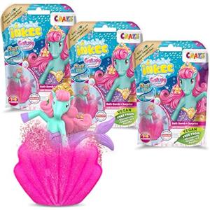 INKEE Set di 3 Bombe da Bagno per Bambini: Sirene, Unicorno e Galupy Mermaid con Sorpresa, Idea Regalo