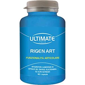 ULTIMATE ITALIA Rigen Art - Ultimate Italia - Integratrore utile per articolazioni, tendini, legamenti e cartilagini con Glucosamina, Condoitrina, Artigilio del diavolo, msm e discorea - 60 cps