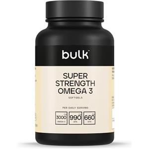 Bulk Super Strength Omega 3 Softgels, 1000 mg, Pack of 90, Packaging May Vary
