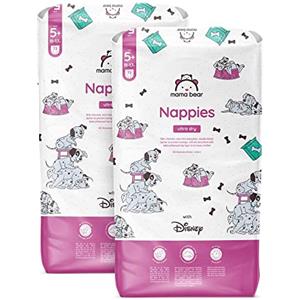 Mama Bear Marchio Amazon - Mama Bear Disney Pannolini ultra-asciutti, Taglia 5+ (11-17 kg), Bianco, 144 Unità, 2 Confezioni da 72, PACCO MENSILE