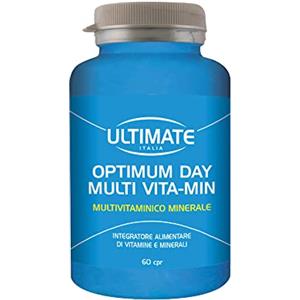 Ultimate Italia - Optimum Day multivitaminico - 60 compresse - integratore di vitamine e minerali, 100% dell'RDA di ferro, calcio e magnesio, senza lattosio e adatto per vegani