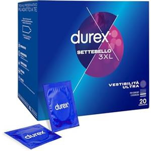 Durex Settebello XXXL, Preservativi 3XL, 20 Profilattici