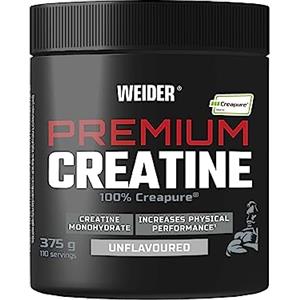 Weider Premium Creatine (375 g) Gusto Neutro. 100% Creatina Monoidrato Creapure, Senza Zucchero, Vegana, Aumento delle prestazioni fisiche (110 porzioni)
