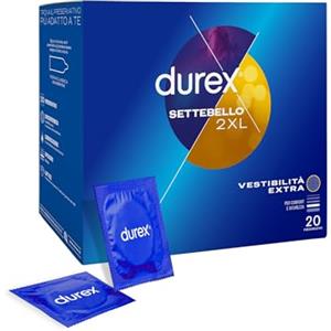 Durex Settebello XXL, Preservativi 2XL, 20 Profilattici