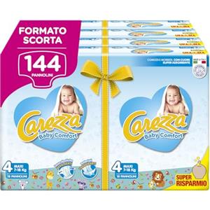 Carezza Baby Comfort Maxi | Taglia 4 (7-18 kg) | 144 pannolini
