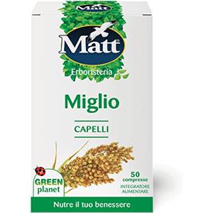 Matt Integratore Miglio, Integratore Alimentare per Il Benessere di Capelli e Unghie, 50 Compresse