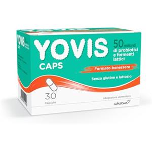 Yovis Caps, Probiotici per il Benessere Intestinale, 50 Miliardi di Fermenti Lattici Vivi, Senza Glutine e Lattosio, 30 Capsule Deglutibili