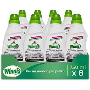 Winni's - Anticalcare Lavatrice Gel Ipoallergenico, Previene il Calcare, con Materie Prime di Origine Vegetale e Bio, 750 ml x 8 Confezioni