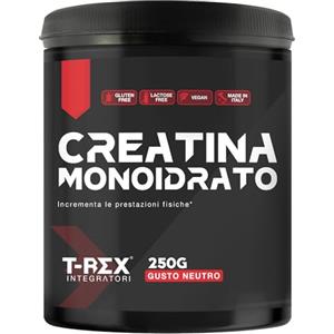 T-Rex Integratori Creatina Monoidrata - Integratore alimentare per massa muscolare e boost energetico pre workout (Polvere, 250 g (Confezione da 1))